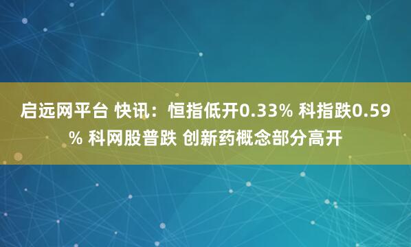 启远网平台 快讯:恒指低开0.33% 科指跌0.59% 科网股普跌 创新药概念部分高开